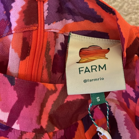 Farm Rio chevron forest orange mini dress NWT $255 - Picture 6 of 15